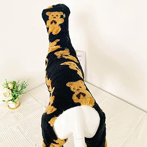 Облекло за Хрътка кучето - Зимата е Топъл, мек вълнен плат Гащеризон с висока воротом, Гащеризон на четири Крака с дълъг ръкав,