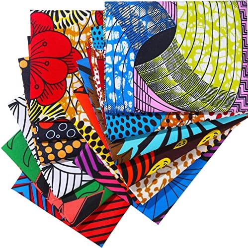 12 Броя Африкански тъкани Дебели Четвъртинки Африканската плат с восъчен принтом на Анкара, Кърпа с принтом на Анкара за