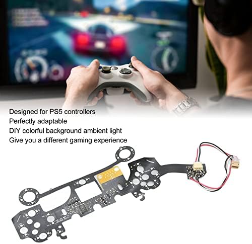 ASHATA RGB Led Бутон Модул с подсветка за конзолата PS5, Комплект бутони с подсветка D Pad, Аксесоари за декориране