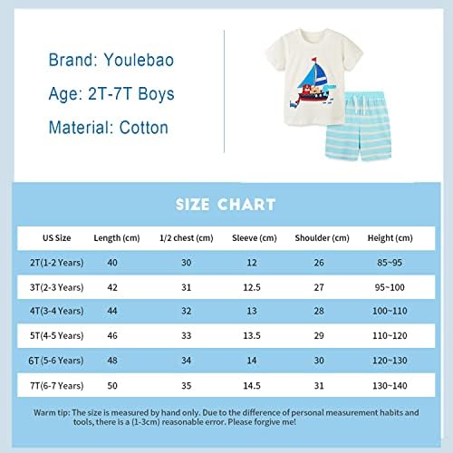 Youlebao / Комплекти от Памучен дрехи За малки Момчета, Тениска с къс ръкав и къси Панталони, Комплект от 2