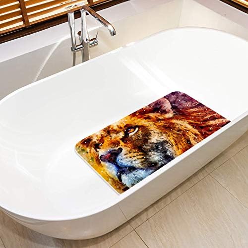 Постелки за баня с Сливными дупки, лепило за деца (26,9x14,7 инча) Lion Wild