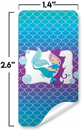 Миниатюрни Опаковки за детски шоколадови блокчета със стикери Магическа Русалка лилаво за рожден ден, 45 оберток