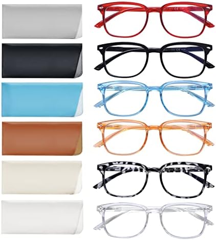 Очила за четене ZONLON, 5 Опаковки, Блокиране на Синята Светлина, за Мъже и Жени, Стилни Очила За Четене с Пружинным