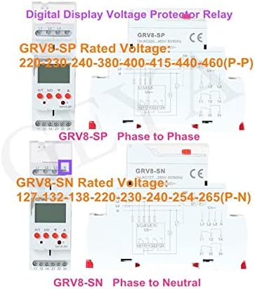 LEMIL GRV8-SN/SP Устройство за защита от пренапрежение при понижено напрежение с цифров LCD дисплей напреженови 8A 70-650