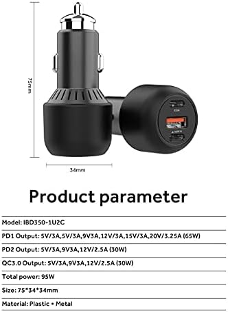 Зарядно за кола BoxWave за преносим монитор Lumonitor (зарядно за Кола от BoxWave) - зарядно за Кола RapidRush PD (95 W),