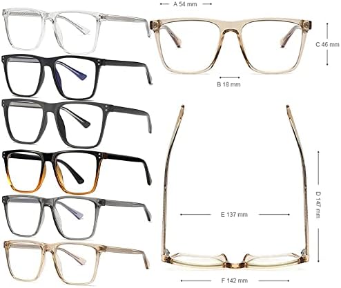 RESVIO Извънгабаритни Квадратни Очила за четене, за Жени и за Мъже с Пружинным тръба на шарнирна Връзка, Ръчно изработени,
