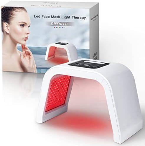 SJFEHLLD Led Маска за лице Светотерапия-7 Цвята Led Лампа за терапия, Инструменти за грижа за кожата на лицето Домашна