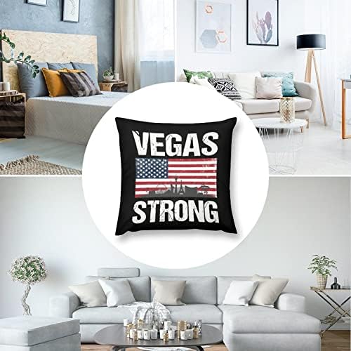 Vegas Strong с Флага на сащ, Квадратна Плюшен Калъфка за възглавница, Мек Калъф за мека мебел, Украса за Дома на