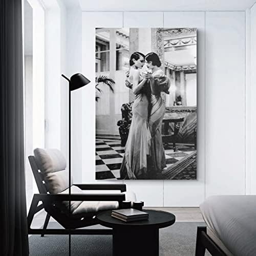 Лесбийское Изкуство Ретро Черно-бяла Портретна Фотоплакат на 90-те Години, Естетически Платно, Стенни Артистични Щампи