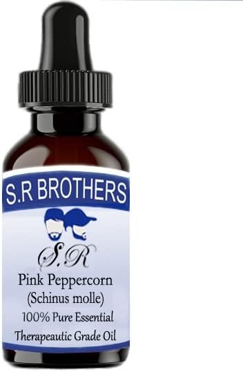 S. R Brothers Розово масло, черен пипер (Schinus molle) Чисто и Натурално Етерично Масло Терапевтичен