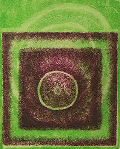 НОВИКА Кафяво-зелен Основен Цвят Или Цветове на Скъпоценни Камъни Слънцето и Луната Абстрактни картини Живопис от