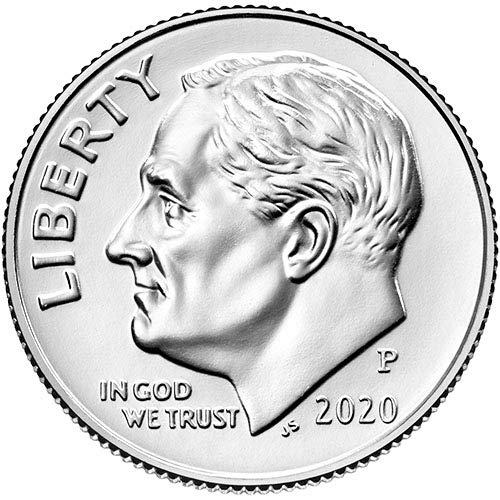 2020 P,D BU Roosevelt Dime Choice Комплект от 2 монети, Монетен двор на САЩ, без да се прибягва