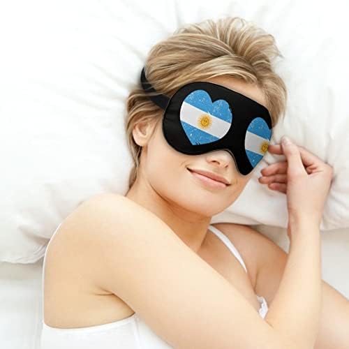 Аржентина Ретро Флаг във Формата На Сърце Забавно Маска За Очи За Сън Мека Превръзка На Очите с Регулируема