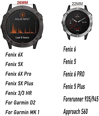 Спортен Кожена каишка за часовник COOVS Каишка за Garmin Fenix 6X6 Pro 5X5 Plus 3 HR 935 945 22-26 мм EasyFit Quick Release Smart