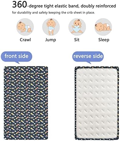 Чаршаф за легло в космическата тематика, Стандартен чаршаф за матрак на детско креватче от ултра Мек материал - чудесно