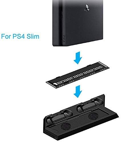 LIMEI-ДЗЕН е Съвместим със стойка PS4 Тънка Вертикална поставка PS4 Охлаждащ вентилатор с игри контролер Докинг
