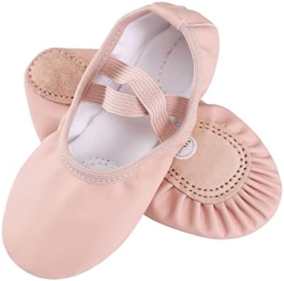 BoxMemory/ Балетные обувки за момичета, Парусиновые Балетные Обувки, Танцови Обувки с Отрязани в Кожена Подметка, туфли