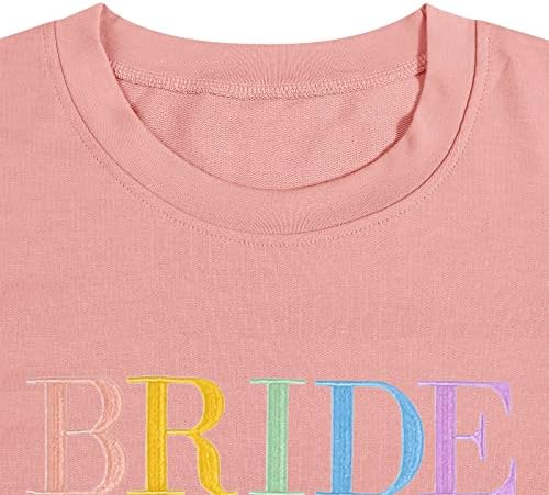 BANGELY Bride Hoody за жени, Сватбен Пуловер за Меден месец, Блузи, тениски с бродерия на Булката, тениски с дълъг ръкав, Подарък
