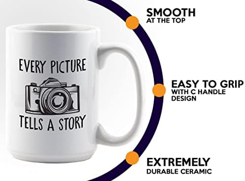 Кафеена чаша Bubble Hugs Photographer 15 грама бяла - Всяка картина разказва история - Фотоапарат оптична професионална