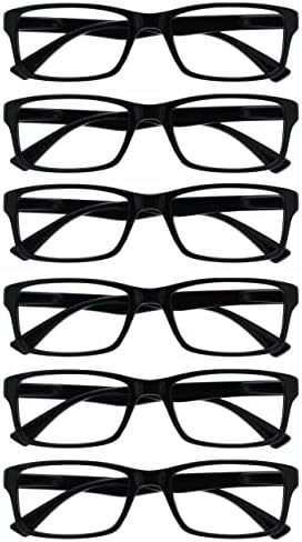 OPULIZE Очила за четене Агитация, 6 Опаковки, Ежедневни Класически Правоъгълни Рамки, Устойчиви На Надраскване