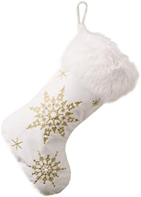 Zerodeko 1 бр., Коледни Чорапи, Подарък Чорапи, Бели Възли Чорапи, Декор за Полицата рафтове, Коледни Украси за Децата,