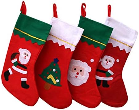 NUOBESTY Коледен Декор 6 бр. Коледен Отглеждане Подарък Пакет Коледа Камина Окачени Чорапи Коледно Дърво