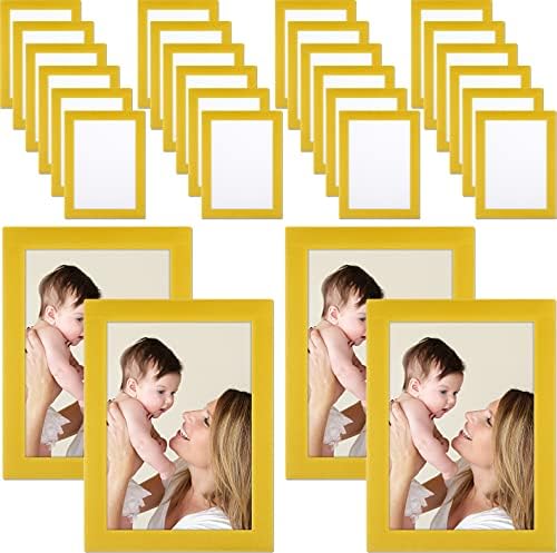 36 Бр 4x6 Инча Магнитни Рамки за снимки със Златен Кант Джобни Магнитни Рамки от Самозалепващо в основата