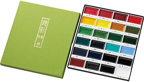 Kuretake GANSAI TAMBI 24 Цветове, Набор от акварельных бои, Професионално качество за художници и занаятчии, Сертифициран