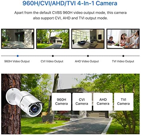 ZOSI 2 Пакета 2.0 MP HD 1080p 1920TVL Камера за сигурност за външна и вътрешна употреба (Hybrid 4-в-1, HD-CVI/TVI/AHD/960H