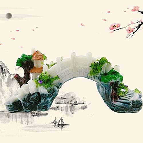 Декорация на аквариума TJLSS Аквариум, мост от смола, на фона на декор, озеленяване украшение, павилион, дървесни растения, дизайн от смола, стоки за домашни любимци