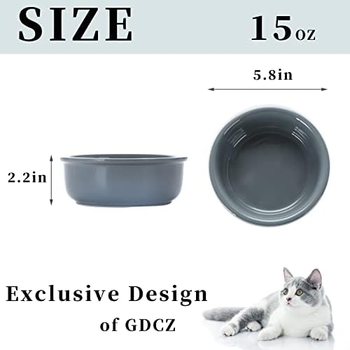 GDCZ Керамични Купички за малки Кучета или Котки 15 Грама Сив цвят