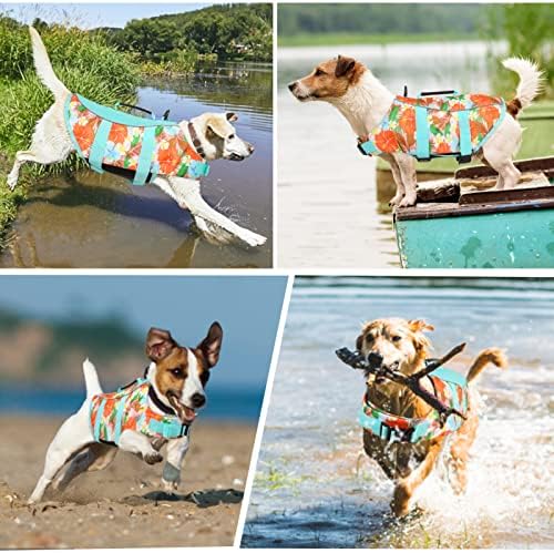 Спасителна жилетка за кучета HOINYESEN, Спасителна Жилетка за кучета Ripstop, Отразяваща и Регулируема Спасителна жилетка за плуване с лодка, Спасителни жилетки за домашн?