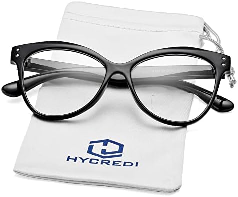 Hycredi 2 Опаковки Очила за четене с блокиране на синя Светлина за Жените и Мъжете, Бифокални Очила за четене в Винтажной рамки очила Котешко око, 1,5 x 2,0 x 2,5 x