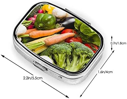 Портативна Мини Кутия за дневни таблетки За пътуване с Хранителни Зеленчуци - Квадратно Напомняне За Таблетки, Кутия