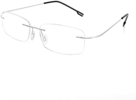 Луксозни Леки Очила за четене Без рамки от Титан и Неръждаема Стомана, С Анти-Синя светлина B2686
