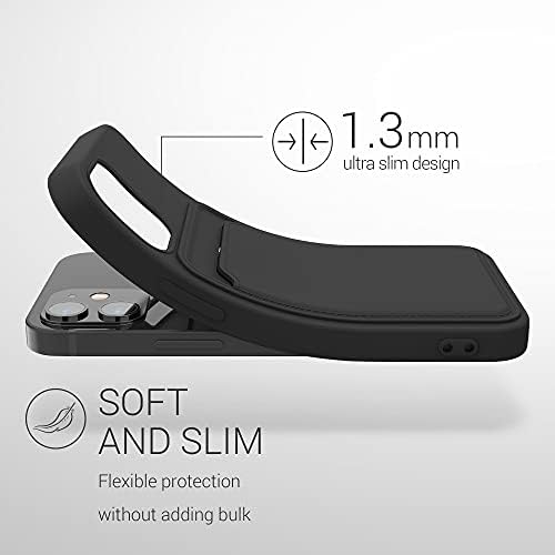 Калъф kwmobile, Съвместим с Apple iPhone 12 Mini - Мек калъф за телефон от TPU с един слот за притежателя на