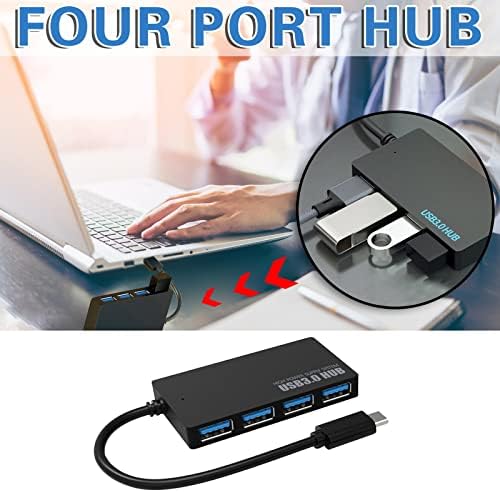 YIISU USB-C Hi-Speed 4-портов USB 3.0 Hub Мулти Сплитер Разширение за Десктоп Адаптер за лаптоп FX6