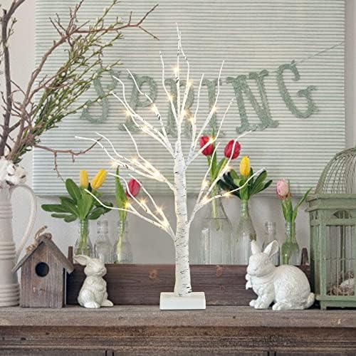 Великденски Декорации, Предварително подсвеченные Светлини за Великден Елхи с Таймер, Led Бреза Дърво На Батерии,