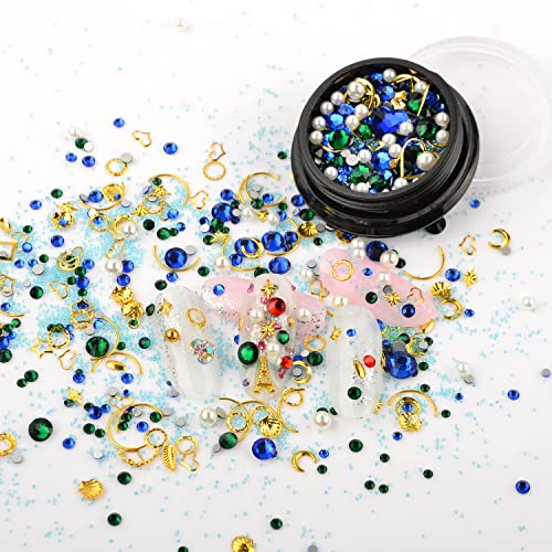 DSHIJIE 3D кристали за нокти, шипове, златни нитове за нокти, перли за нокти, червени, сини скъпоценни камъни, колекция от кристали за нокти, прозрачни декорации за нокти,
