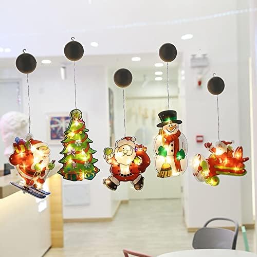 luckymeet Коледни Декоративни Светлини Празнична Украса на Витрина на Магазин Оформление на Сцената Лампа за Присоске