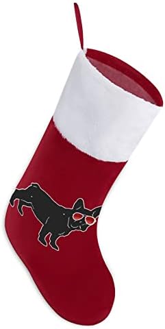Сладък Френски Булдог Коледни Окачени чорапи Чорапи за Коледно Камина Празничен Начало Декор