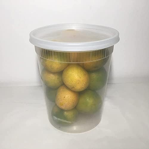 JPUDA [50 опаковки в кутия по 32 грама Пластмасови контейнери за съхранение деликатеси и супи с капаци