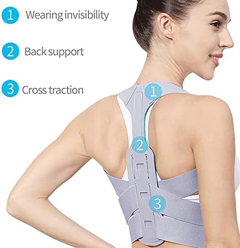 Поддържащ колан IULJH Brace Регулируема Коректор стойка за гърба, на Ключиците, на гръбначния Стълб, Гърба, Раменете,