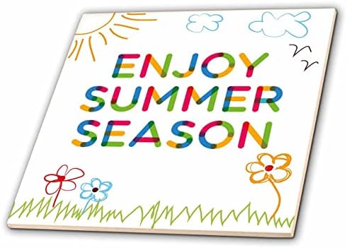 3. Насладете се на летен сезон цветен текст и изображение, направено от деца ръчно - теракот (ct-363978-7)