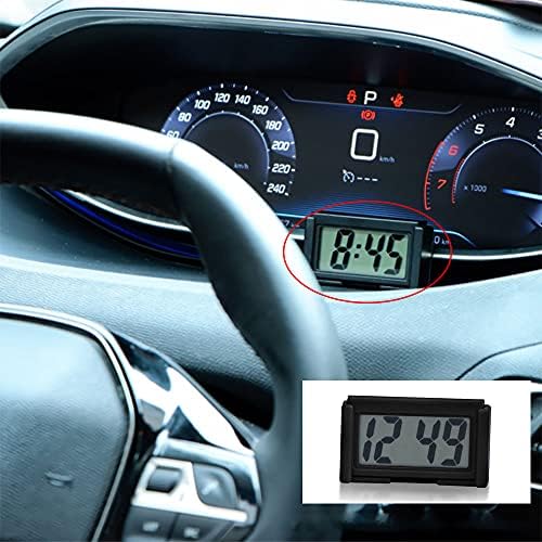 Универсални Автомобилни Часовник с Правоъгълна форма, Наклеивающиеся На Електронна Смарт таблото, Топлоустойчива Часовник в Черен цвят