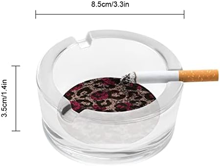 Леопардовые Пайети Модел Кръгли Стъклени Пепелници Титуляр за Портсигара Сладък Пепелник За Пушачи