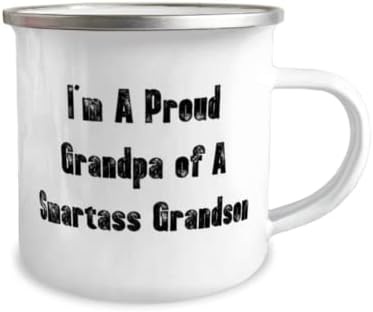 Подаръци внук за внук, Аз се гордея с дядо Умно Внук, Стръмна Туристическа чаша Внук на 12 унции, От дядо, Забавна кафеена чаша, Забавна чаена чаша, Забавна чаша за път?