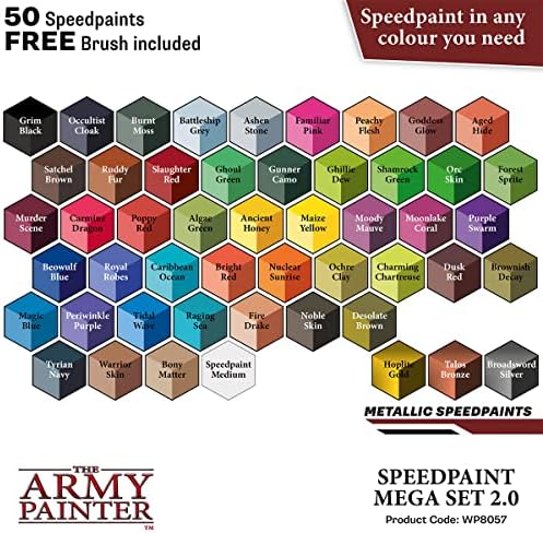 The Army Painter Speedpaint Mega Set 2.0-Набор от скоростни бои за модели с обем 50 x 18 мл, предварително
