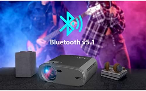 LIUJUN V50 Преносим проектор 5g Mini Smart Real 1080p Full Movie Proyector 200Led Проектор с голям екран (цвят: E)