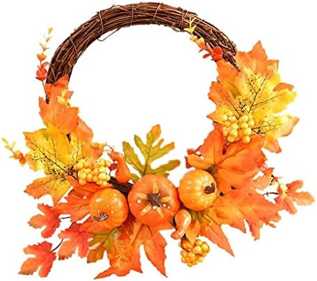 EYHLKM Декоративни Есенни Цветове Венец Кленови Листа Вратата Виси Фестивал на Реколтата Гроздов Кръг Венец